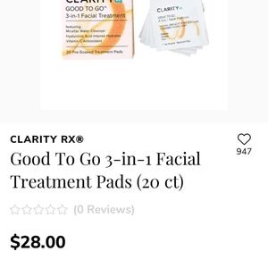 Clarity Good to Go 3-in-1 facial treatment pads